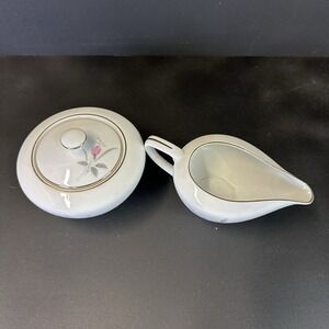 Vintage Golden Rose Fine China Japan Creamer And‎ Sugar Bowl With Gold Trim